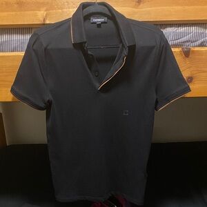 Express Men's Polo Shirt with Black and Tan Accents